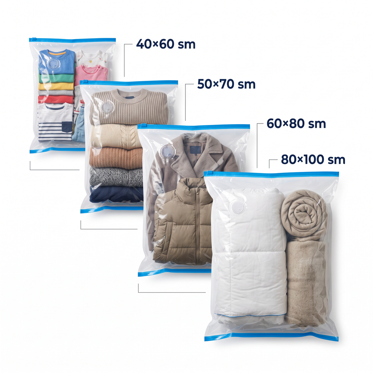 Torba ölçüləri: 40×60, 50×70, 60×80 və 80×100 sm