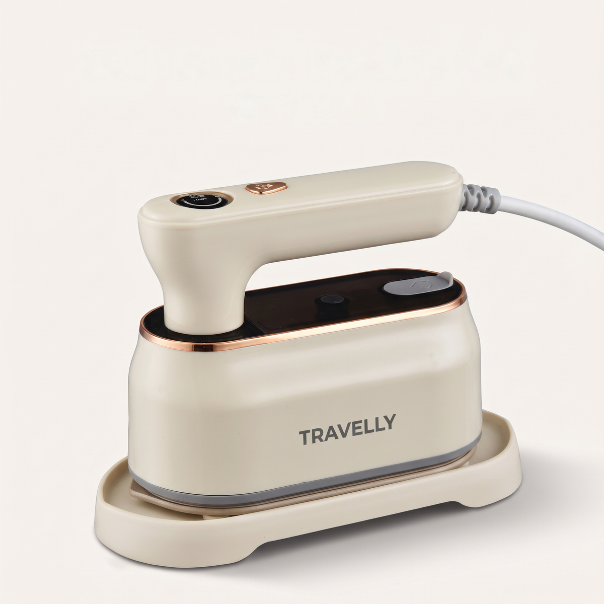 Travelly 2'si 1 arada buharlı ütü 1000 Watt — oval altlığıyla